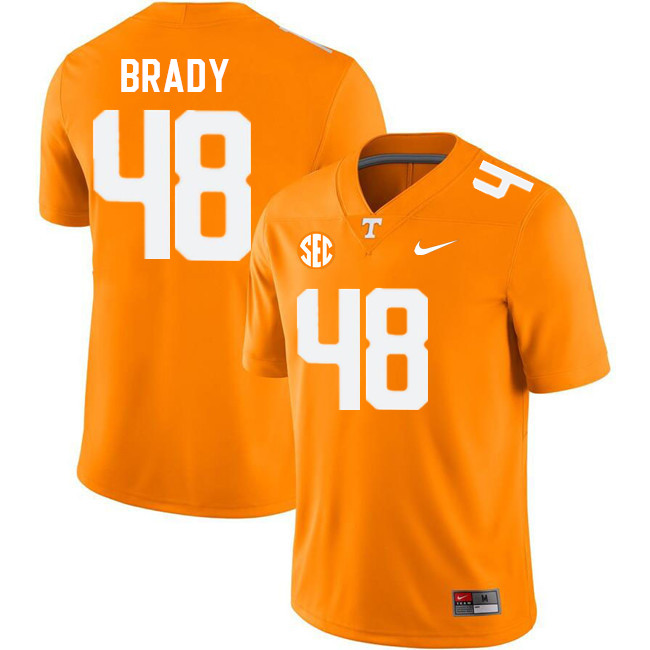 Men #48 Bennett Brady Tennessee Volunteers College Football Jerseys Stitched Sale-Orange - Click Image to Close